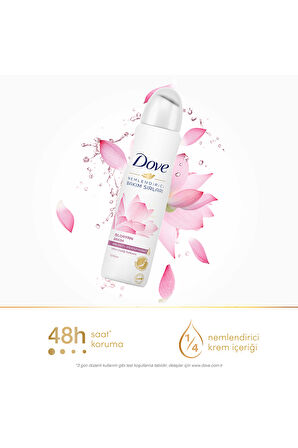 Dove Kadın Sprey Deodorant Nemlendirici Bakım Lotus Çiçeği 150 ml  x3