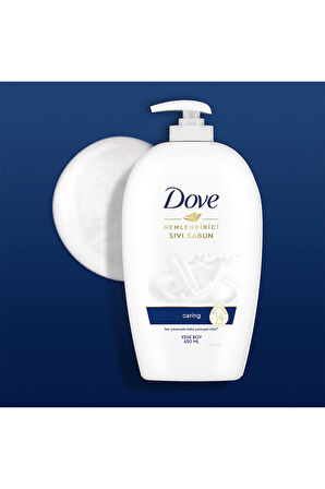 Dove Nemlendirici Sıvı Sabun Caring 1/4 Nemlendirici Krem Etkili 450 ml x3
