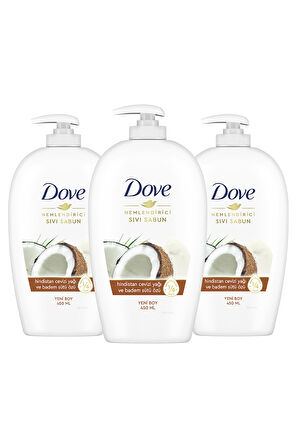 Dove Nemlendirici Sıvı Sabun Hindistan Cevizi Yağı Ve Badem Sütü Özü 450 ml x3