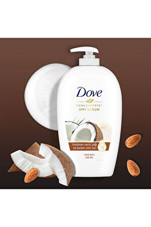 Dove Nemlendirici Sıvı Sabun Hindistan Cevizi Yağı Ve Badem Sütü Özü 450 ml x3