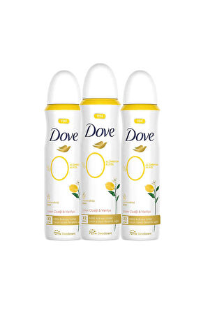 Dove Kadın Deodorant %0 Alüminyum Limon Çiçeği & Vanilya 150ml x3