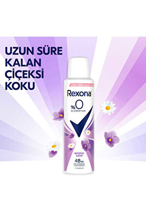Rexona Kadın Sprey Deodorant Mystic Love %0 Alüminyum 150 ml x3