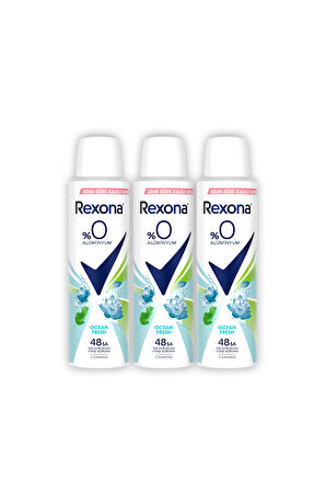Rexona Kadın Sprey Deodorant Ocean Fresh %0 Alüminyum 150 ml x3