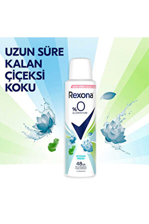 Rexona Kadın Sprey Deodorant Ocean Fresh %0 Alüminyum 150 ml x3