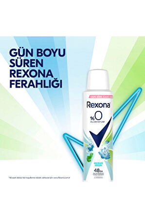 Rexona Kadın Sprey Deodorant Ocean Fresh %0 Alüminyum 150 ml x3