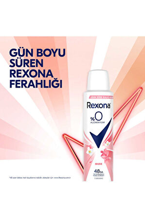 Rexona Kadın Sprey Deodorant Musk %0 Alüminyum 150 ml x3