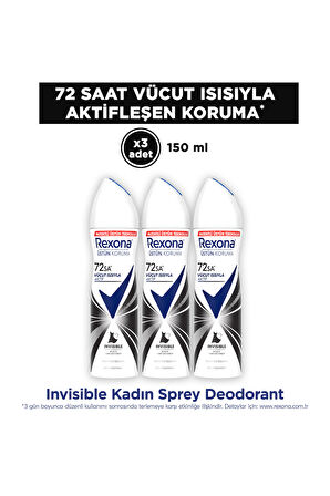 Rexona Üstün Koruma Kadın Sprey Deodorant Invisible 200 ml x3