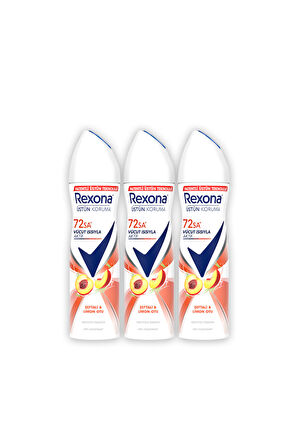 Rexona Üstün Koruma Kadın Sprey Deodorant Şeftali ve Limon Otu 150 ml x3