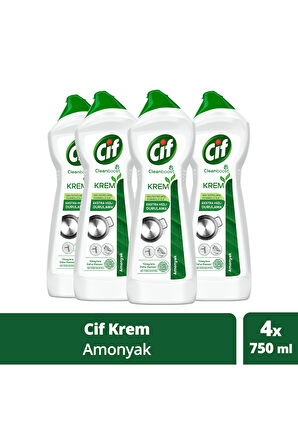 Cif Krem Yeni Nesil Yüzey Temizleyici Amonyak 750 ml X4