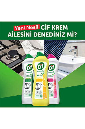 Cif Krem Yeni Nesil Yüzey Temizleyici Amonyak 750 ml X4