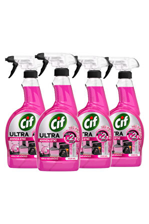 Cif Ultra Sprey Sakura Parfümlü Kir ve Yağ Sökücü 1025 ml x4