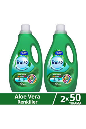 Rinso Sıvı Çamaşır Deterjanı Komple Bakım Serisi Aloe Vera Renkliler İçin 2.5 L x2