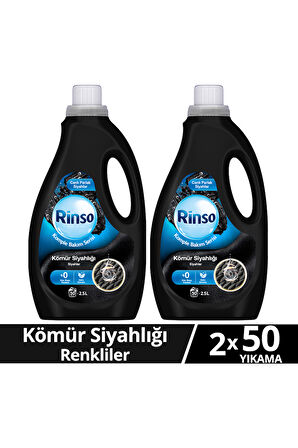 Rinso Sıvı Çamaşır Deterjanı Komple Bakım Serisi Kömür Siyahlığı Siyahlar 2.5 L x2