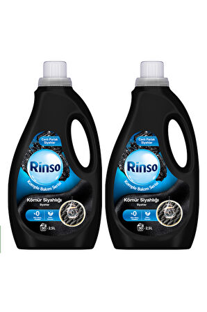 Rinso Sıvı Çamaşır Deterjanı Komple Bakım Serisi Kömür Siyahlığı Siyahlar 2.5 L x2
