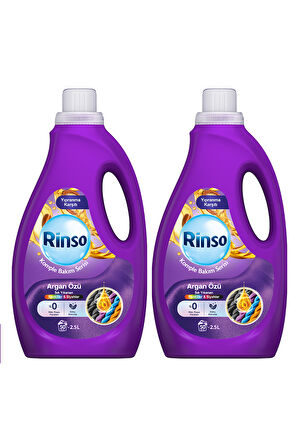 Rinso Sıvı Çamaşır Deterjanı Komple Bakım Serisi Argan Özü Renkliler ve Siyahlar İçin 2.5 L x2