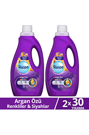 Rinso Sıvı Çamaşır Deterjanı Komple Bakım Serisi Argan Özü Renkliler ve Siyahlar İçin 1.5 L x2