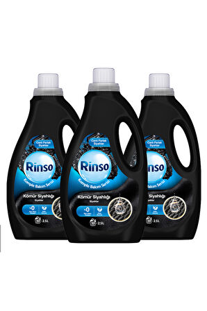 Rinso Sıvı Çamaşır Deterjanı Komple Bakım Serisi Kömür Siyahlığı Siyahlar 2.5 L x3