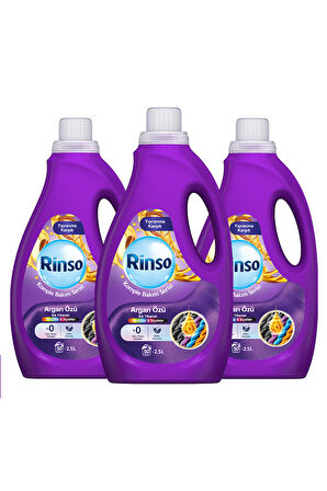 Rinso Sıvı Çamaşır Deterjanı Komple Bakım Serisi Argan Özü Renkliler ve Siyahlar İçin 2.5 L x3