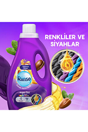 Rinso Sıvı Çamaşır Deterjanı Komple Bakım Serisi Argan Özü Renkliler ve Siyahlar İçin 1.5 Lx3