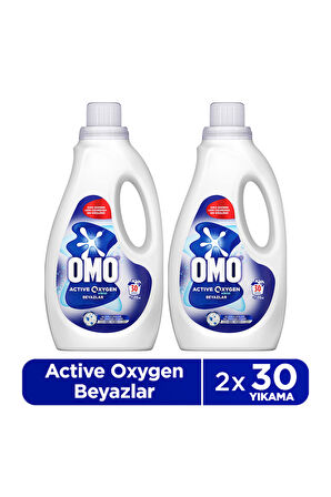 Omo Active Oksijen Etkisi Beyazlar İçin Sıvı Deterjan 1500 ml x2