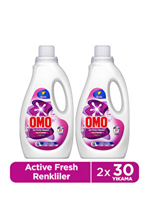 Omo Active Fresh Cold Power Renkliler için Sıvı Deterjan 1500 ml x2