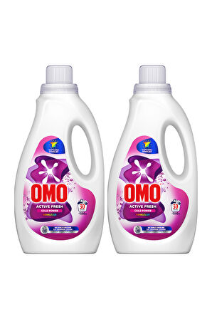 Omo Active Fresh Cold Power Renkliler için Sıvı Deterjan 1500 ml x2