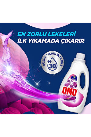 Omo Active Fresh Cold Power Renkliler için Sıvı Deterjan 1500 ml x2