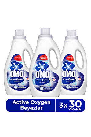 Omo Active Oksijen Etkisi Beyazlar İçin Sıvı Deterjan 1500 ml x3