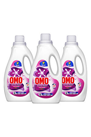 Omo Active Fresh Cold Power Renkliler için Sıvı Deterjan 1500 ml x3
