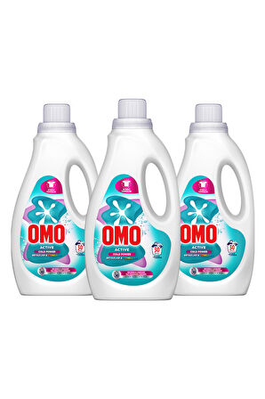 Omo Active Cold Power Beyazlar ve Renkliler için Sıvı Deterjan 1500 ml x3