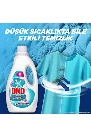 Omo Active Cold Power Beyazlar ve Renkliler için Sıvı Deterjan 1500 ml x3