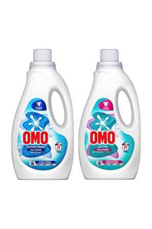 Omo Active Cold Power Beyazlar ve Renkliler Sıvı 1500 ml x1 + Omo Beyazlar Sıvı Deterjan 1500 ml x1