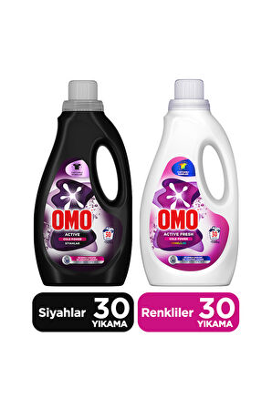 Omo Active Fresh Cold Power Renkliler Sıvı Deterjan 1500ml x1 + Omo Siyahlar Sıvı Deterjan 1500ml x1
