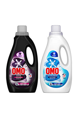 Omo Active Cold Power Siyahlar Sıvı Deterjan 1500 ml x1 +  Omo Beyazlar Sıvı Deterjan 1500 ml x1