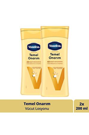 Vaseline Vücut Losyonu Temel Onarım Kuru Ciltler İçin 200 ml x2