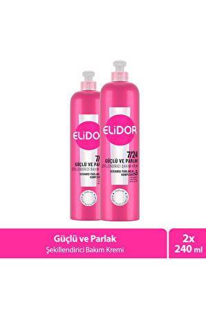 Elidor 7/24 Şekillendirici Bakım Kremi Güçlü ve Parlak 240 ml x2