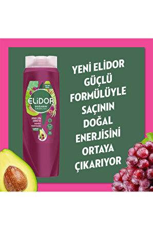 Elidor Doğanın Enerjisi Şampuan Avokado ve Üzüm Çekirdeği Yağı 400 ml + Saç Bakım Kremi 350 ml