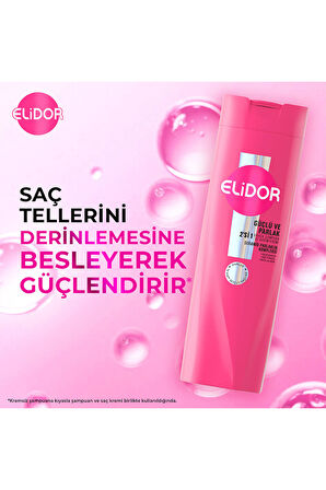 Elidor Şampuan ve Bakım Kremi Güçlü Parlak 400 ml x3