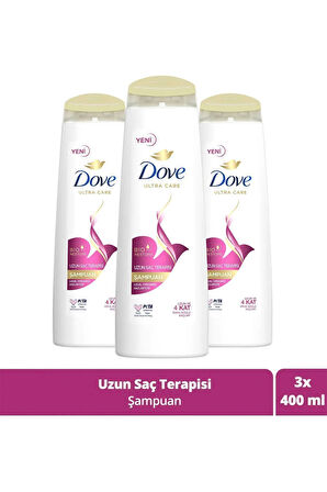 Dove Şampuan Uzun Saç Terapisi Yıpranmış Saçlar İçin 400 ml x3