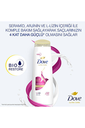 Dove Şampuan Uzun Saç Terapisi Yıpranmış Saçlar İçin 400 ml x3