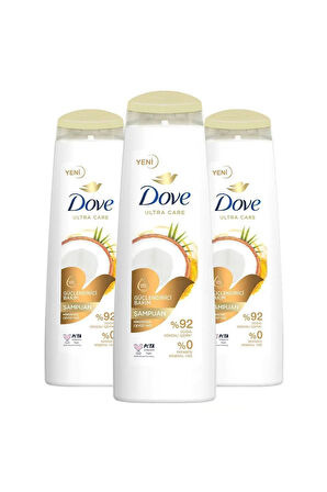 Dove Şampuan Güçlendirici Bakım Hindistan Cevizi Yağı 400 ml x3