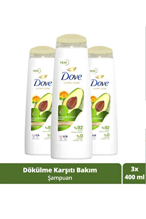 Dove Şampuan Dökülme Karşıtı Bakım Avokado Özü 400 ml x3
