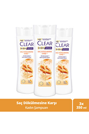 Clear Kepeğe Karşı Şampuan Saç Dökülmesine Karşı 350 ml x3