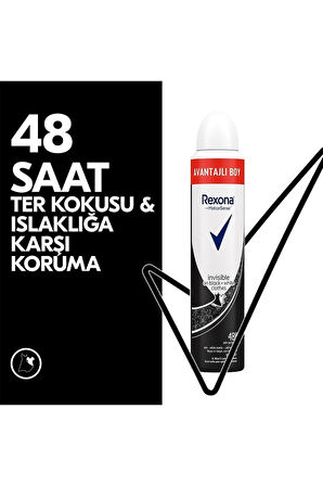Rexona Invisible Black & White 72 Saat Kadın Sprey Dodrant 3 x 200 ML