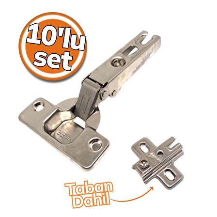 Yeniler Düz Menteşe 10'lu Set (Taban Dahil)