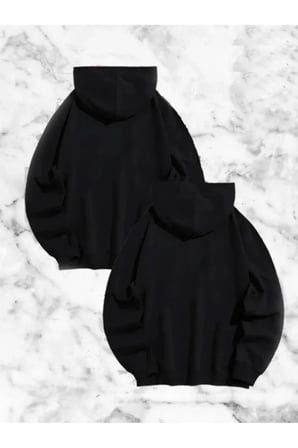 Sevgili Çift Kombini Örümcek Baskılı Kapüşonlu Sweatshirt Hoodie - Siyah