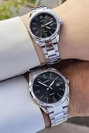 Casio CSISTE54 Rakamları ve Kordonu Gümüş Renk Hediye Paketli Sevgili Çift Kol Saati