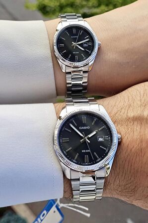 Casio CSISTE54 Rakamları ve Kordonu Gümüş Renk Hediye Paketli Sevgili Çift Kol Saati