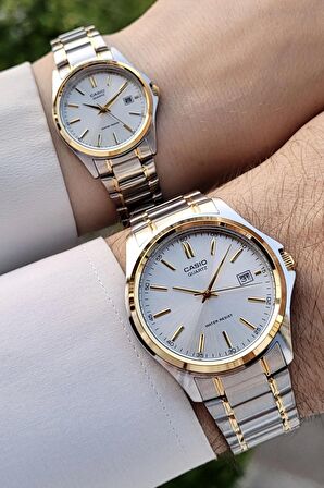 Casio CSISTE56 Gold Gümüş Renk Hediye Paketli Sevgili Çift Kol Saati