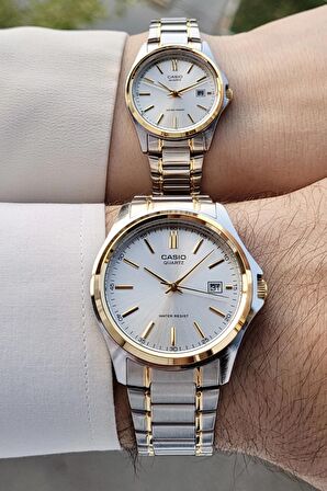 Casio CSISTE56 Gold Gümüş Renk Hediye Paketli Sevgili Çift Kol Saati